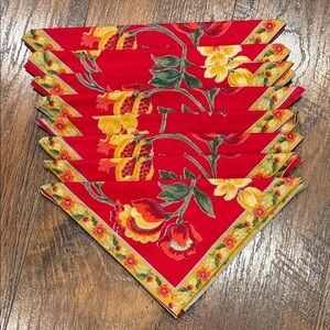 April Cornell Red Floral Napkins